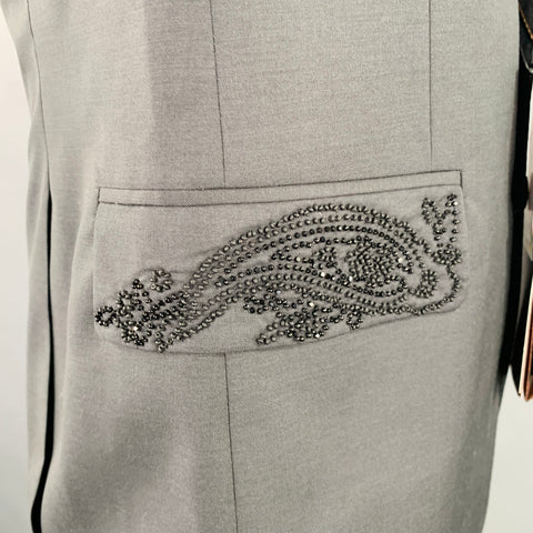 ETRO Size 42 Giacche Black Beaded Wool Notch Lapel Sport Coat