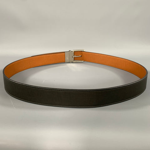 SHINOLA Size 42 Black Tan Solid Leather Belt