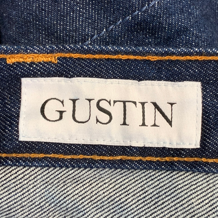 GUSTIN Size 40 Blue Twill Cotton Straight Selvedge Jeans