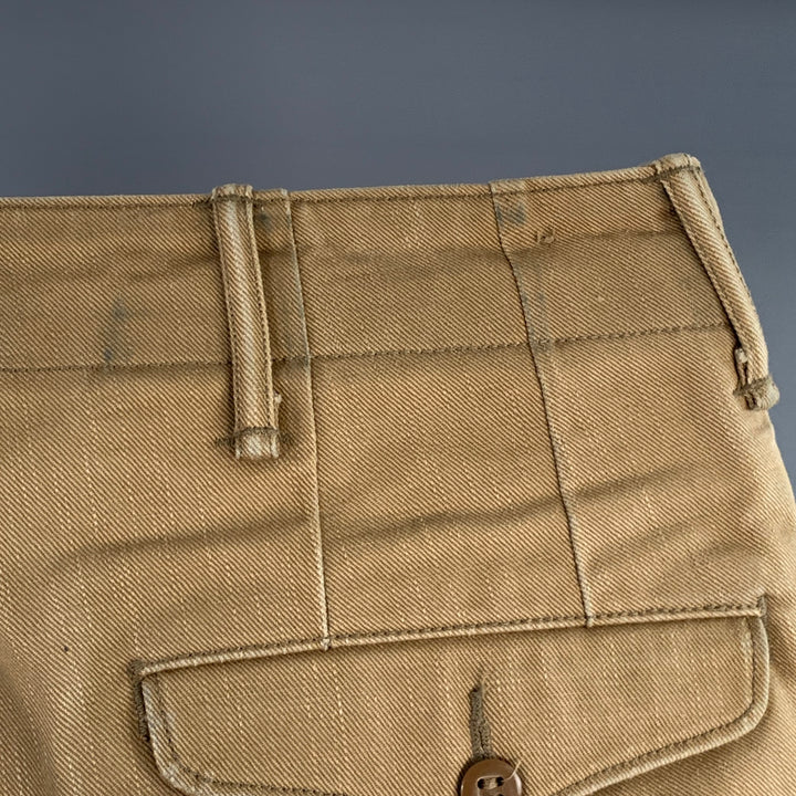 RRL by RALPH LAUREN Size 31 Khaki Cotton Cuffed Straight Button Fly Casual Pants