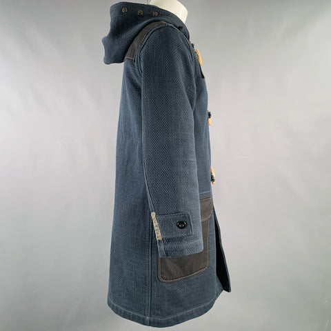 KAPITAL Size M Indigo Woven Cotton Hooded Coat