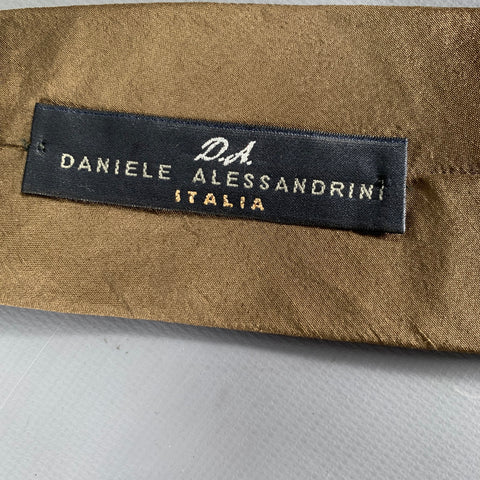 DANIELE ALESSANDRINI Brown Textured Silk Tie