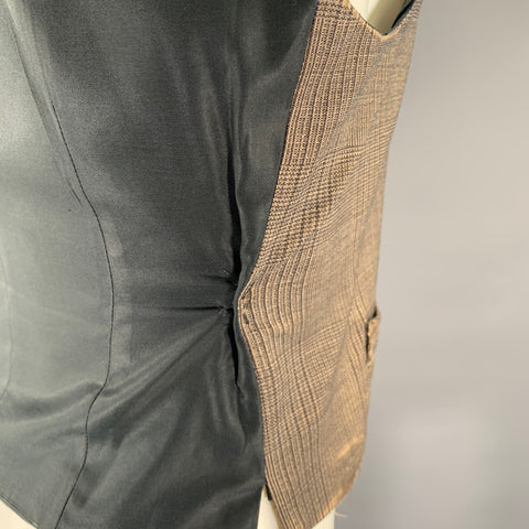 DIRTY ENGLIGH Size S Brown Tan Glen Check Wool Spandex Vest