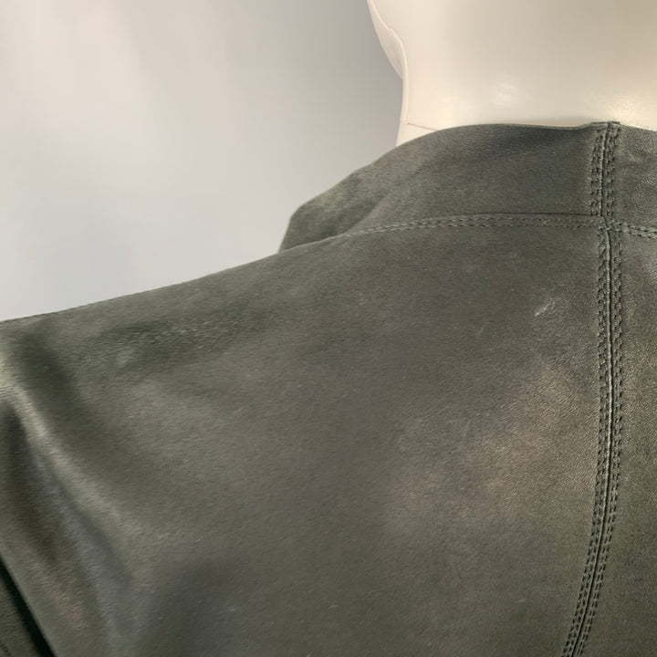 RICK OWENS Size 8 Black Lambskin Leather Biker Jacket