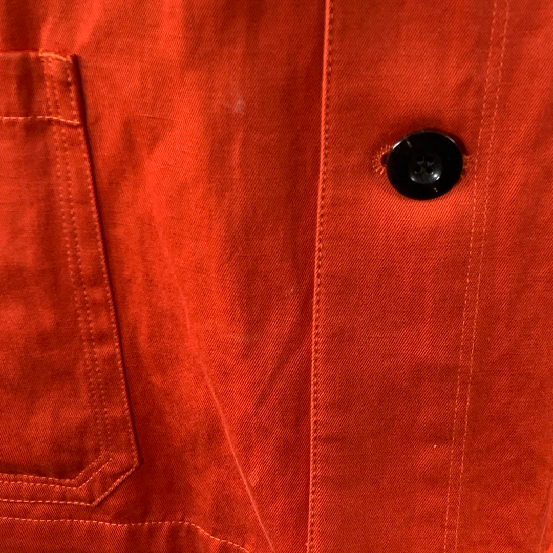 PAUL SMITH Size XL Orange Twill Linen Cotton Chore Jacket