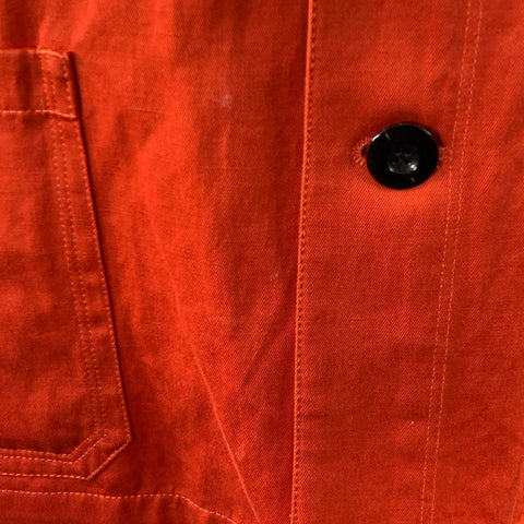 PAUL SMITH Size XL Orange Twill Linen Cotton Chore Jacket