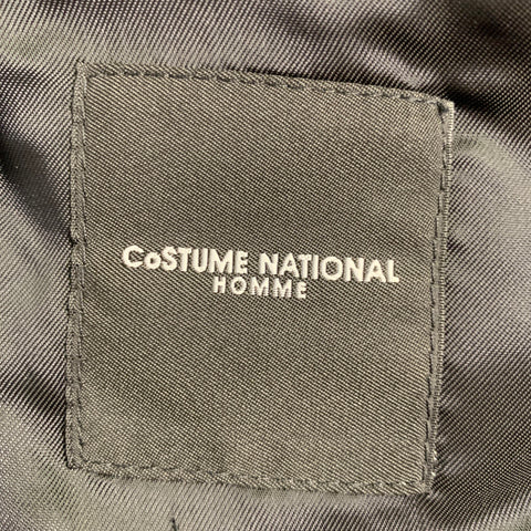 Costume National Taille 38 Costume à Rayures Grises et Marron en Laine à Un Bouton