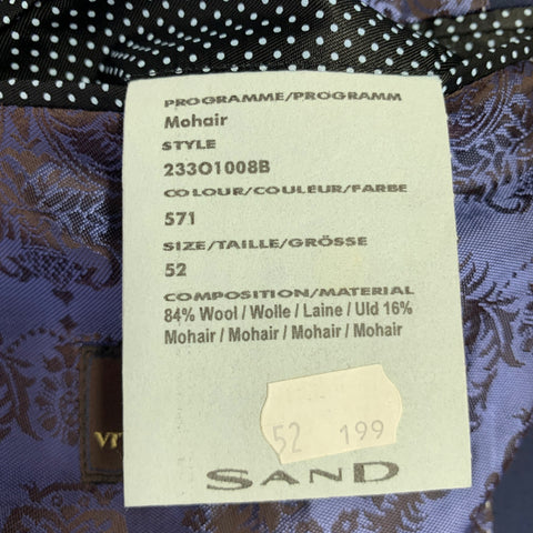 SAND Size 42 Navy Wool Mohair Single Breasted Suit