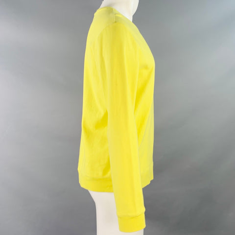 A.P.C. Size M No Fun Neon Yellow Cotton Crew Neck Sweatshirt