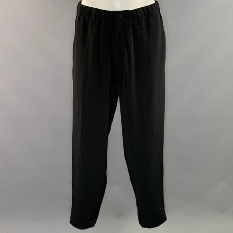 YOHJI YAMAMOTO Chest Size 42 Black Triacetate Blend Double Breasted 34 31 Suit