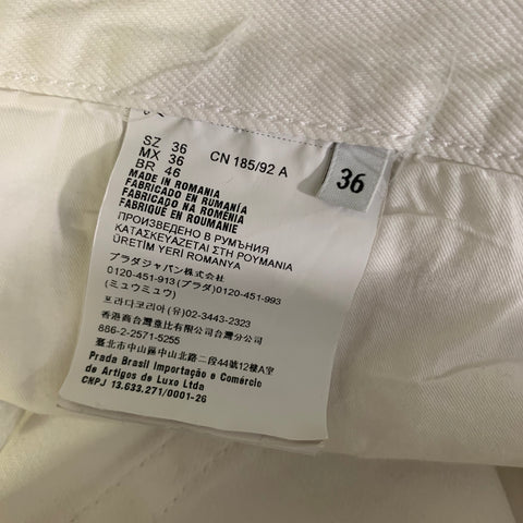 PRADA Size 36 White Denim Button Fly Jeans