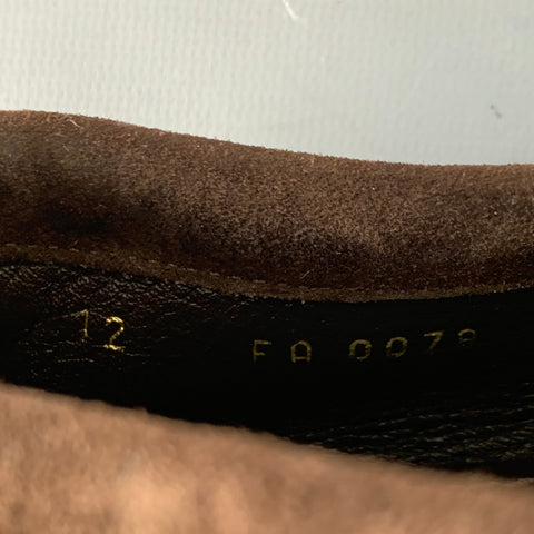 LOUIS VUITTON Size 13 Brown Suede Drivers Loafers