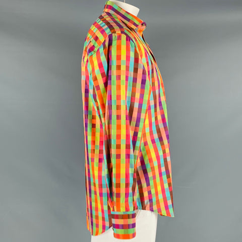 ROBERT GRAHAM Size L Multi-Color Checkered Cotton Button Up Long Sleeve Shirt