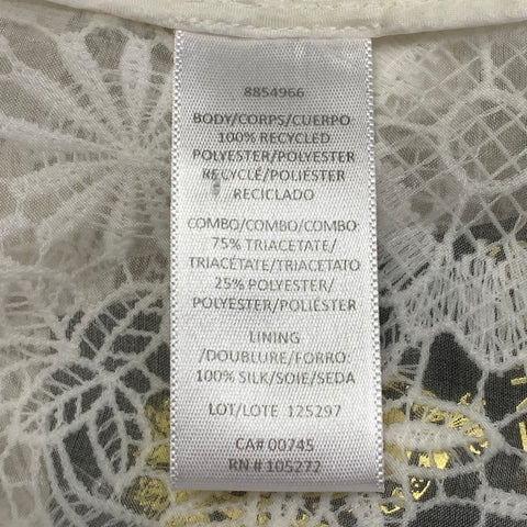 THEIA Size 6 Cream Polyester Lace Shawl Collar Jacket Blazer