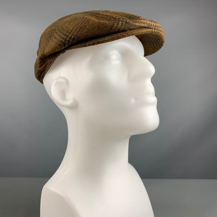 BERETTA Waist Size L Brown Olive Glenplaid Cashmere Hats