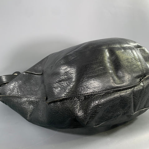IL BISONTE Black Leather Hobo Handbag & Leather Goods