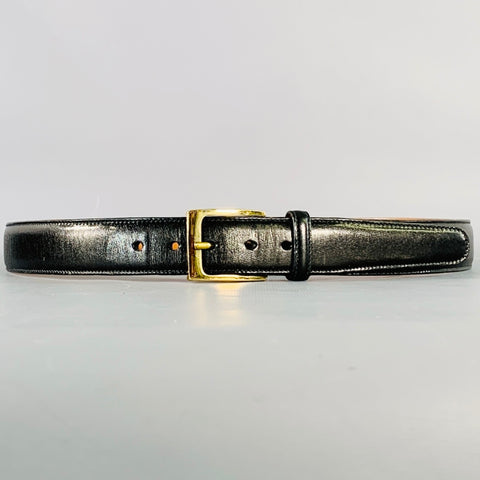 TRAFALGAR Size 34 Black Gold Leather Belt