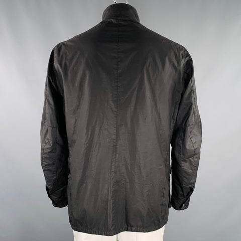 BARBOUR Size XXL Enfield Black Waxed Canvas Parka Jacket