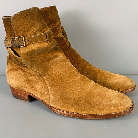 SAINT LAURENT Size 8 -Wyatt 30 Jodhpur- Tan Suede Belted Boots