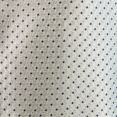 FAVOURBROOK Size 46 Beige Navy Dots Silk Classic Notch Lapel Vest
