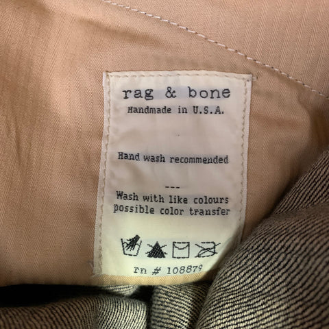 RAG & BONE Size 32 Blue Indigo Contrast Stitch Cotton Straight Jeans