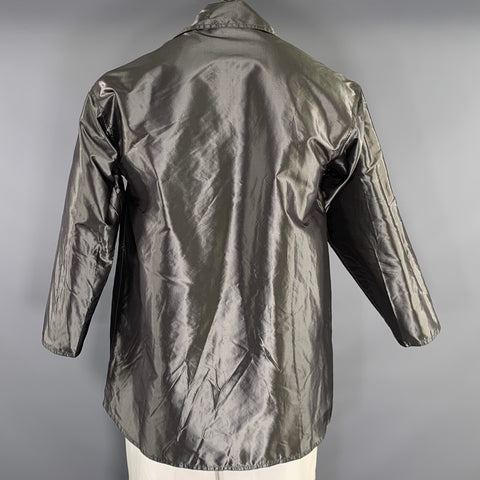 ZORAN Size M Grey Silk Windbreaker Jacket