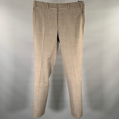 MAISON MARGIELA Size 36 Grey Orange Heather Wool Button Fly Dress Pants