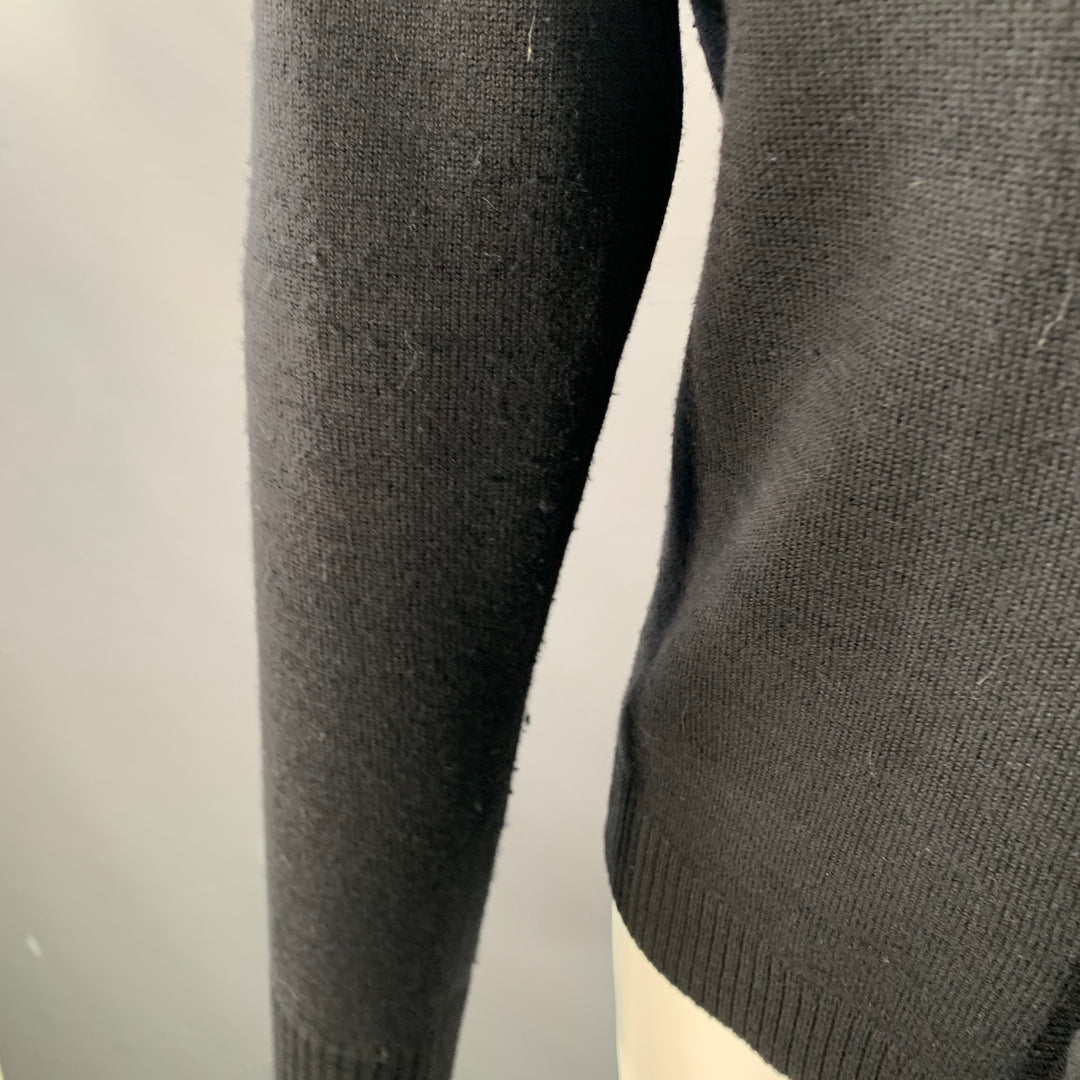 G-STAR Size M Black Cotton Wool Blend Knit Double Breasted Buttoned Cardigan