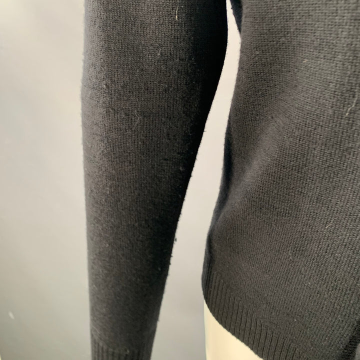 G-STAR Size M Black Cotton Wool Blend Knit Double Breasted Buttoned Cardigan