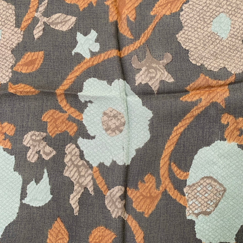 GIORGIO ARMANI Brown Turquoise Abstract Floral Silk Scarf Shawl