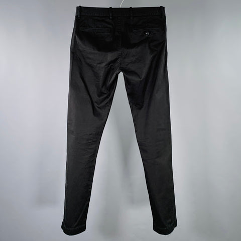 J.CREW Size 28 Black Cotton Blend Flat Front Casual Pants