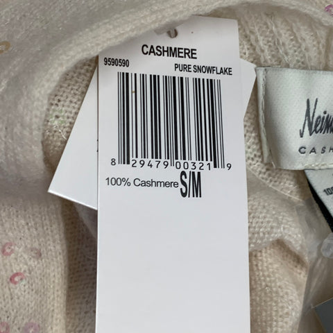 NEIMAN MARCUS Beige Pink Sequined Cashmere Scarf Shawl