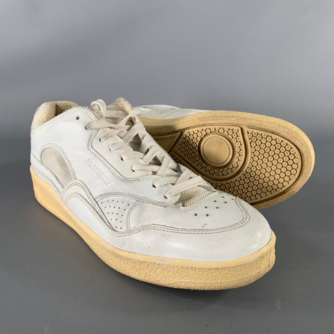 JIL SANDER Size 8 White Leather Lace Up Sneakers