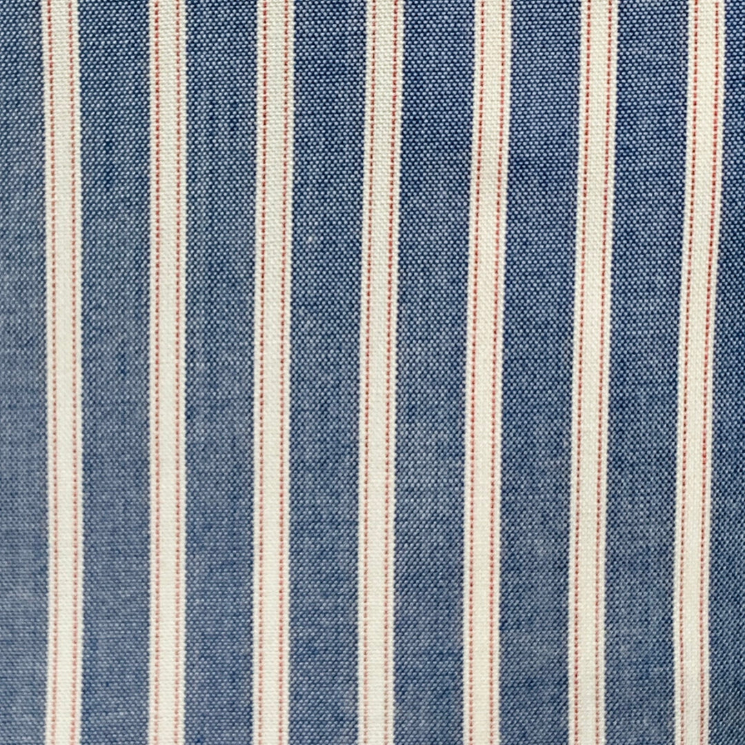 RAG & BONE Size L Blue White Rayon Cotton Stripe One Pocket Shirt