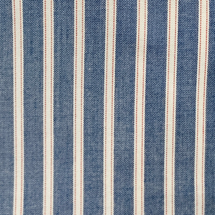 RAG & BONE Size L Blue White Rayon Cotton Stripe One Pocket Shirt