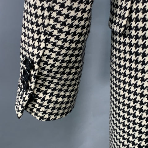 AMI by ALEXANDRE MATTIUSSI Size 36 Black White Wool Blend Houndstooth Coat
