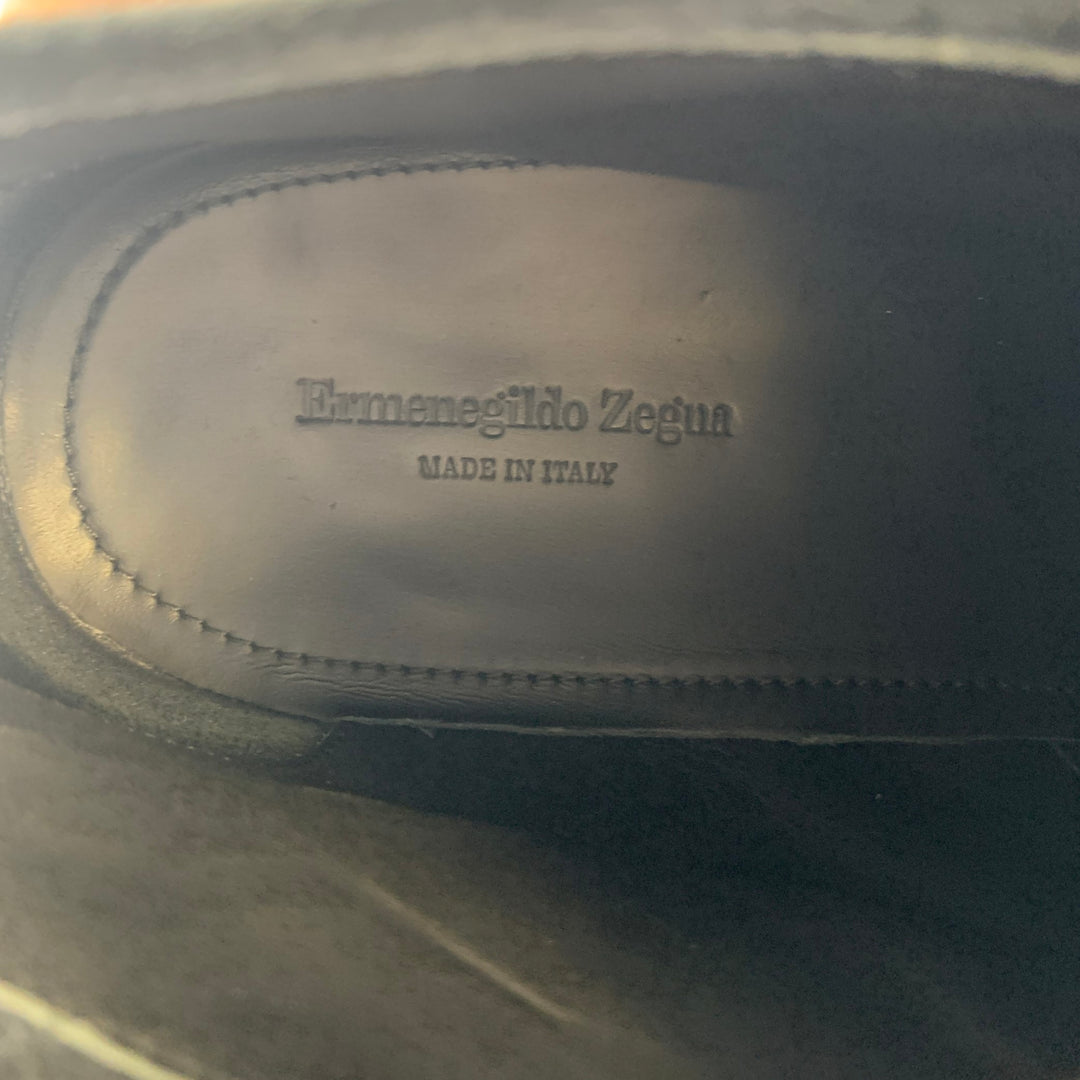 ERMENEGILDO ZEGNA Size 9.5 Navy Suede Chukka Boots
