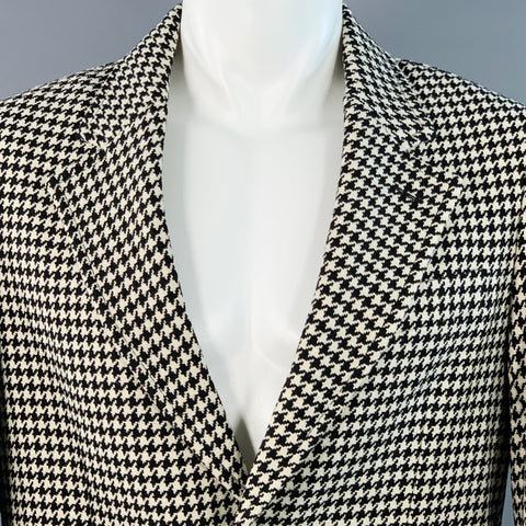 AMI by ALEXANDRE MATTIUSSI Size 36 Black White Wool Blend Houndstooth Coat
