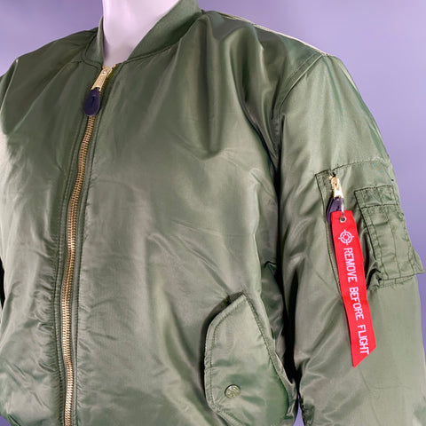 FOSTEX Size XL Green Orange Nylon Bomber Jacket