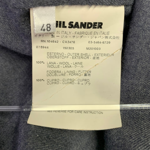 JIL SANDER Veste droite en laine grise Taille 38