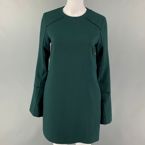 MISHA NONOO Taille 2 Robe à manches longues en mélange de polyester vert foncé
