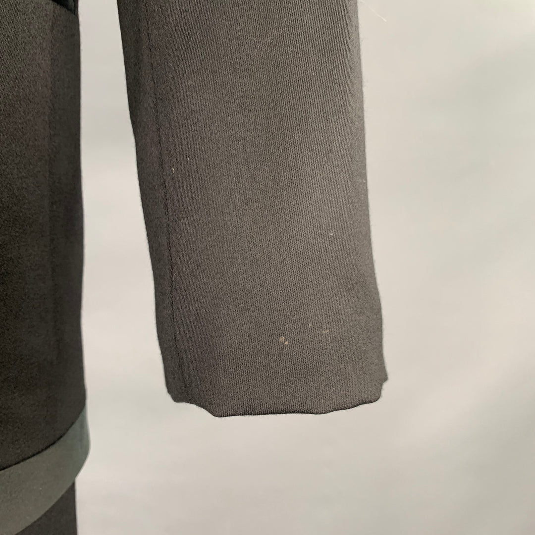 SHANGHAI TANG Size 40 Black Wool Mandarin Collar Suit