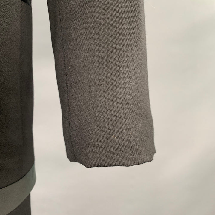SHANGHAI TANG Size 40 Black Wool Mandarin Collar Suit