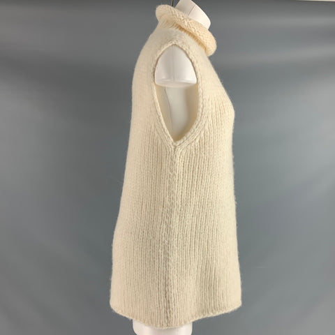 THEORY Size M Cream Alpaca Blend Sleeveless Sweater