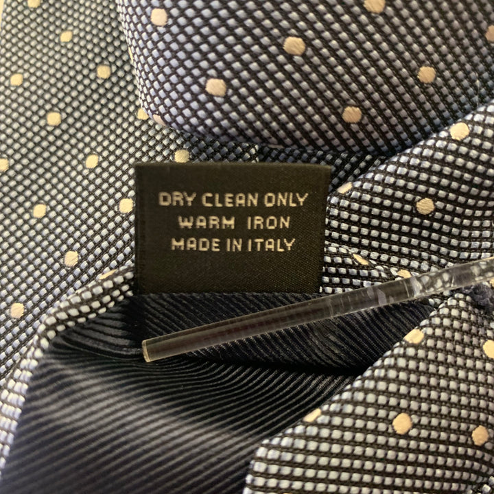 ERMENEGILDO ZEGNA Blue Silver Dots Silk Tie