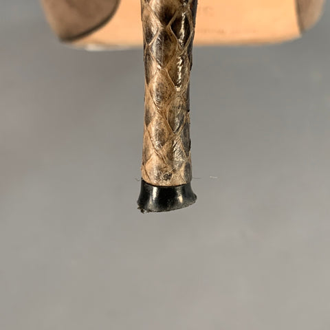MANOLO BLAHNIK Size 8 Tan Brown Suede Snakeskin Cap Toe Pumps