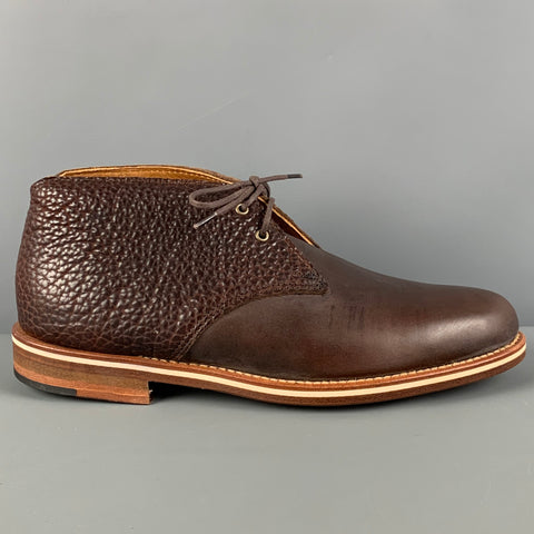 HELM Size 8.5 Brown Leather Lace Up Chukka Boots