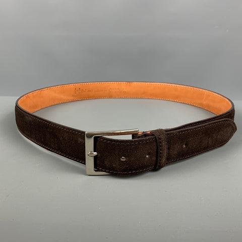 HARRIS DAL for Barneys New York'  Size 36 Brown Suede Silver Buckle Belt