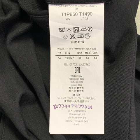 Pantalon décontracté fuselé à cordon de serrage en mélange de viscose noir EMPORIO ARMANI Taille L
