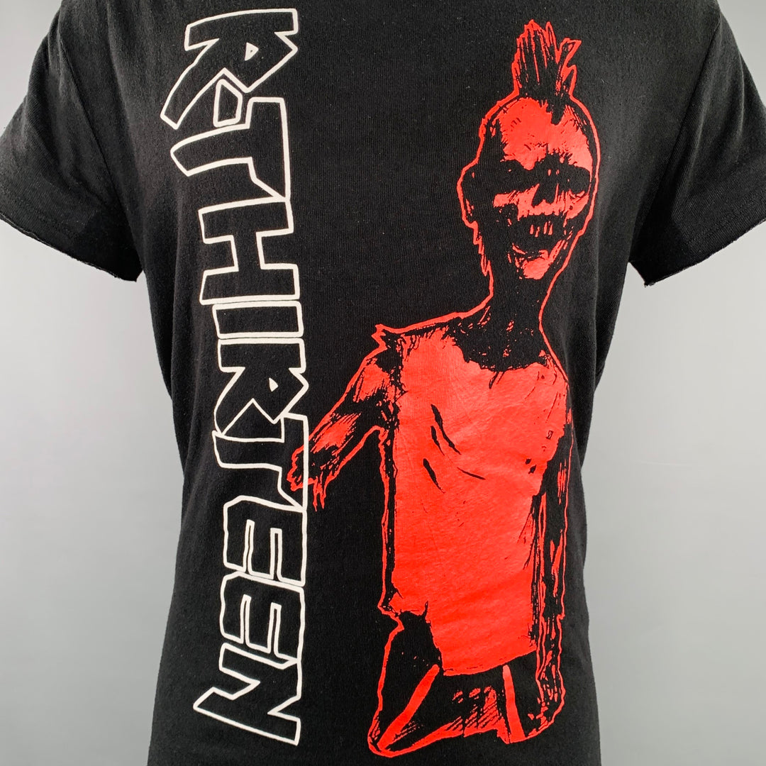 R13 SS18 Size XS Sid Zombie Lukas Black Red Print Cotton Blend Print T-shirt